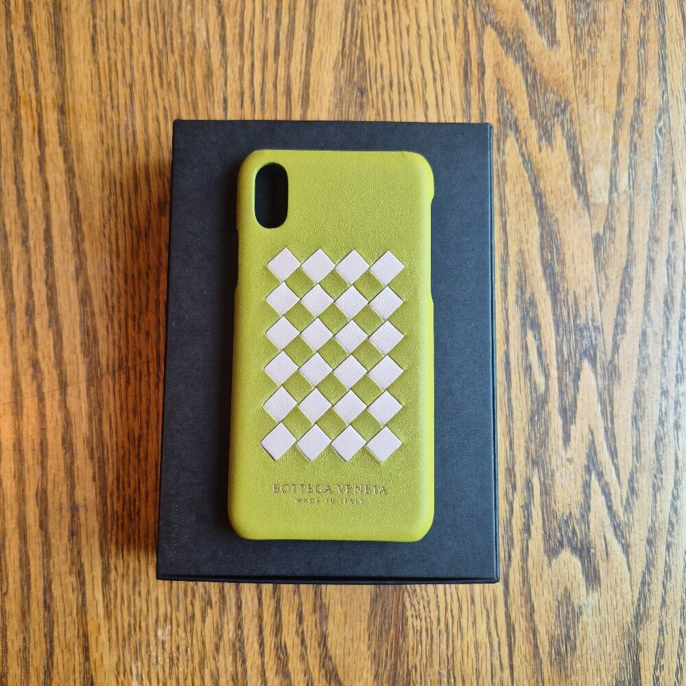 NIB Bottega Veneta Intrecciato Leather iPhone X Case in Chamomile